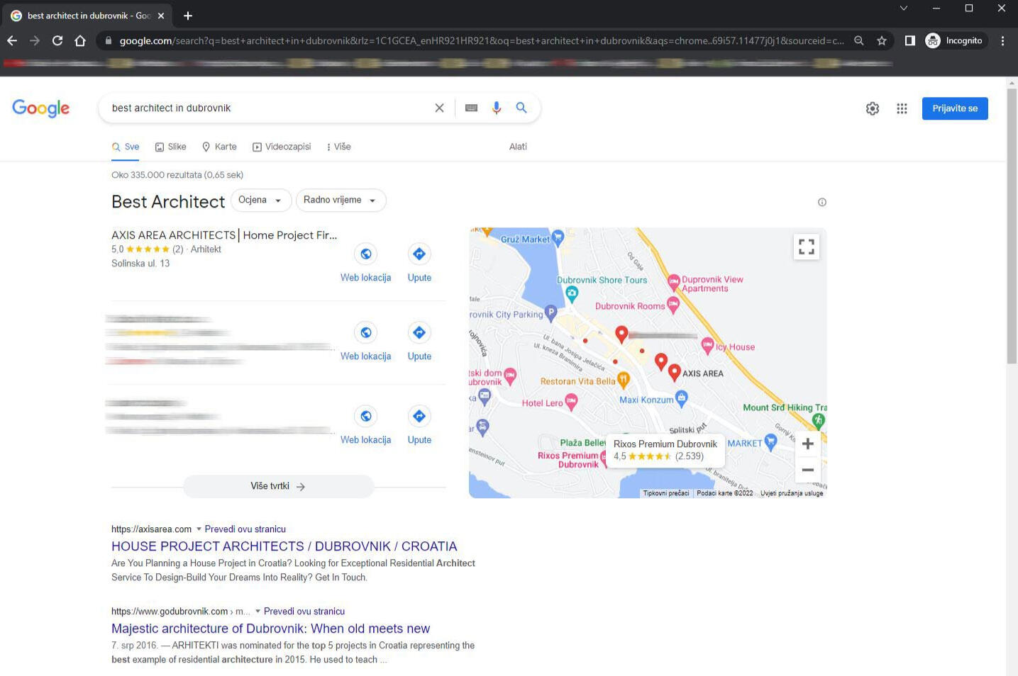 TRY ORGANIC GOOGLE SEARCH│best architect in dubrovnik
